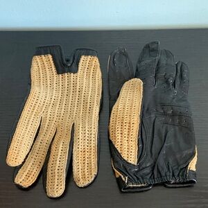 Vintage Dents Crochet & Leather Driving Gloves size 8 1/2